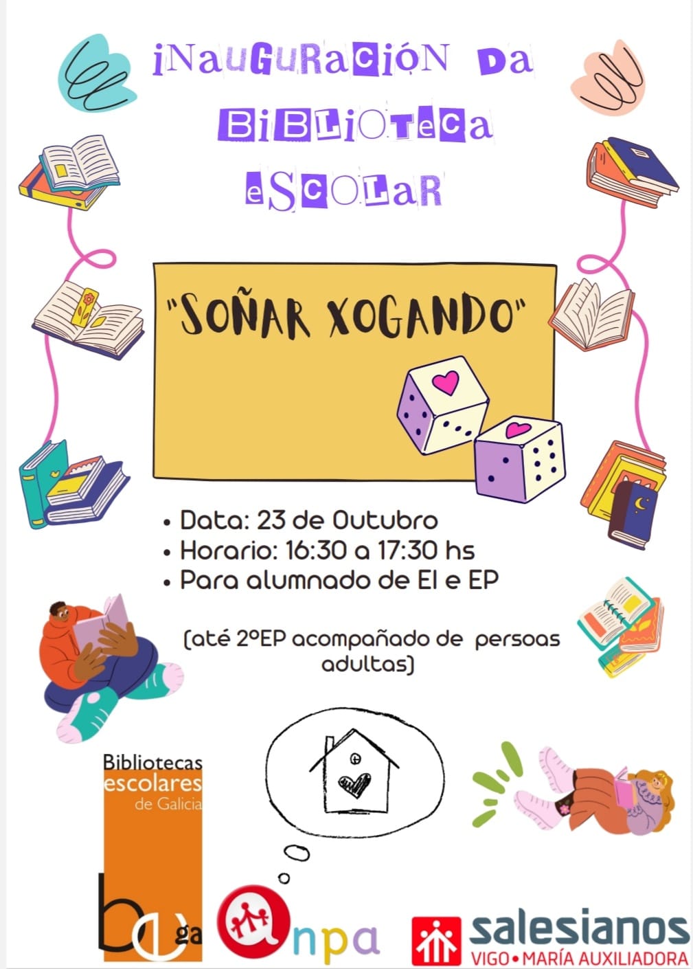 Cartel inauguración biblioteca escolar 23-24